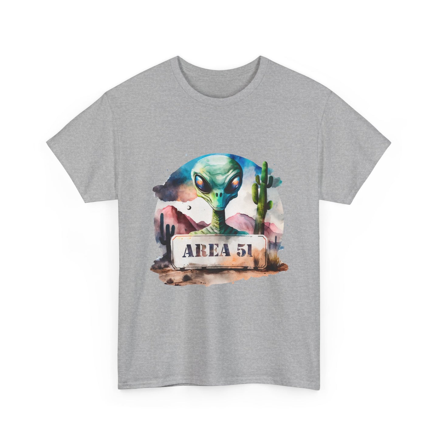 Area 51 Alien Shirt - Watercolor UFO Desert Tee, Roswell Sci-Fi Aesthetic T-Shirt