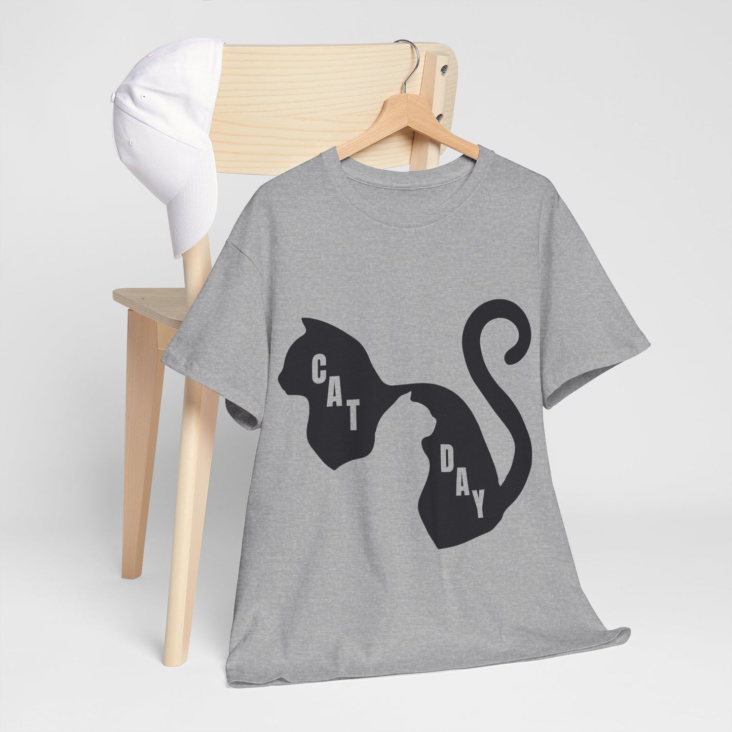 Cat Day Minimalist Black Cat Silhouette T-Shirt