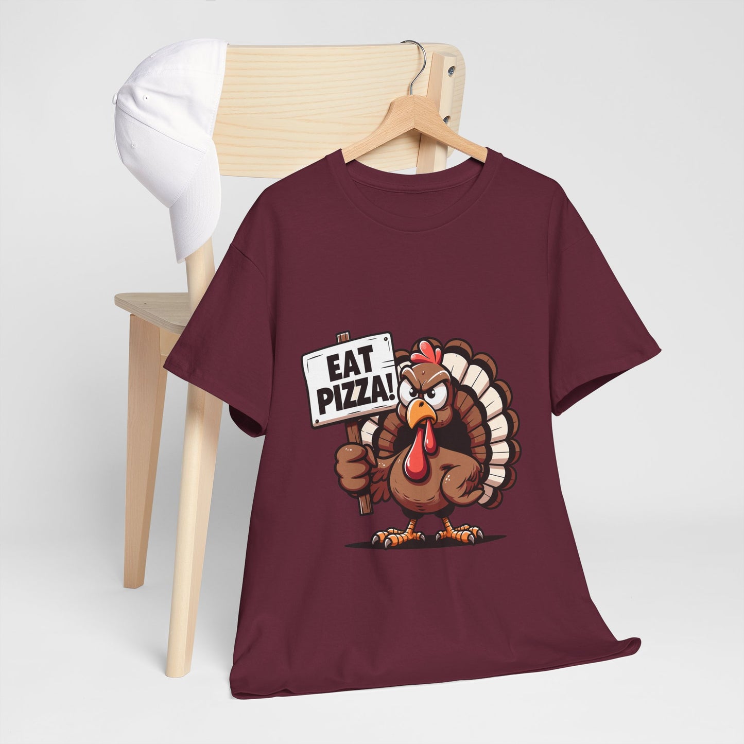 Eat Pizza Turkey T-Shirt - Funny Thanksgiving Anti-Turkey Pizza Lover Tee