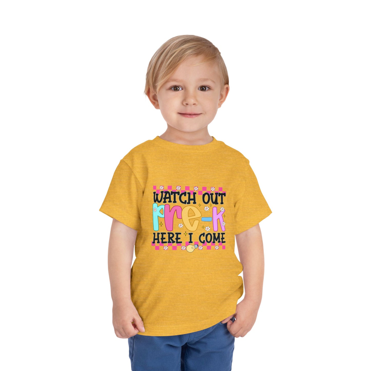 Watch Out Pre-K Shirt - Cute Toddler Back to School Tee, Preschool Here I Come Shirt for Kids, Colorful First Day of Pre-K Outfit