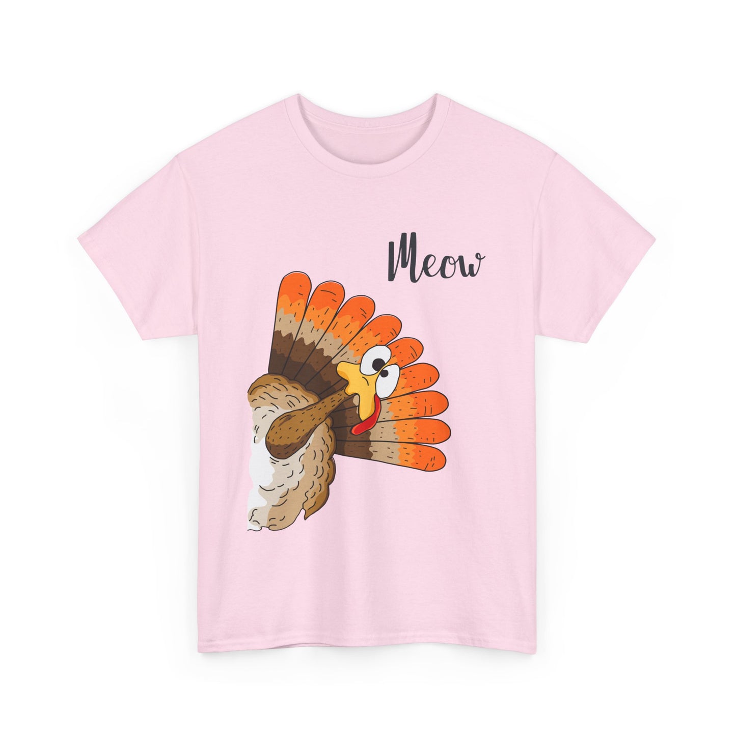 Funny Cat Turkey T-Shirt - Thanksgiving Meow Cat Lover Tee