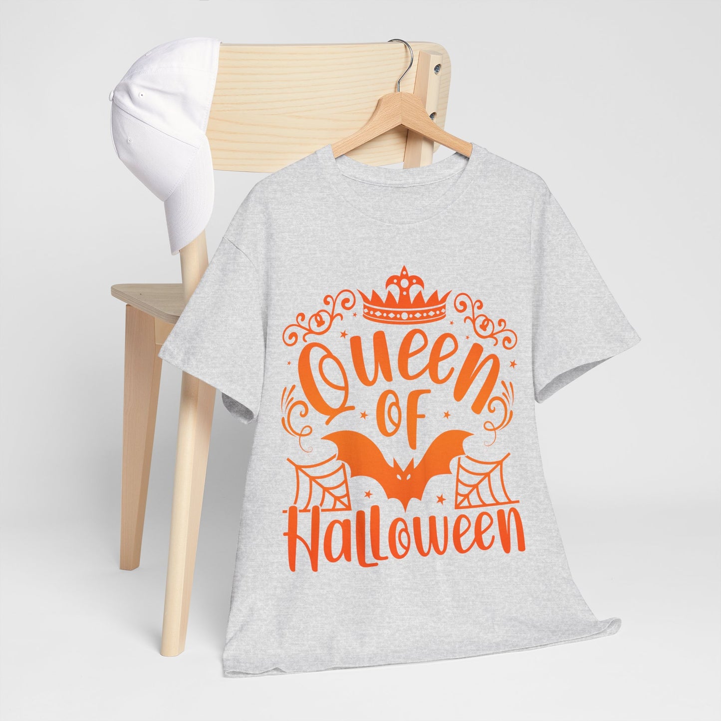 Queen of Halloween T-Shirt - Gothic Spider Web Crown Tee