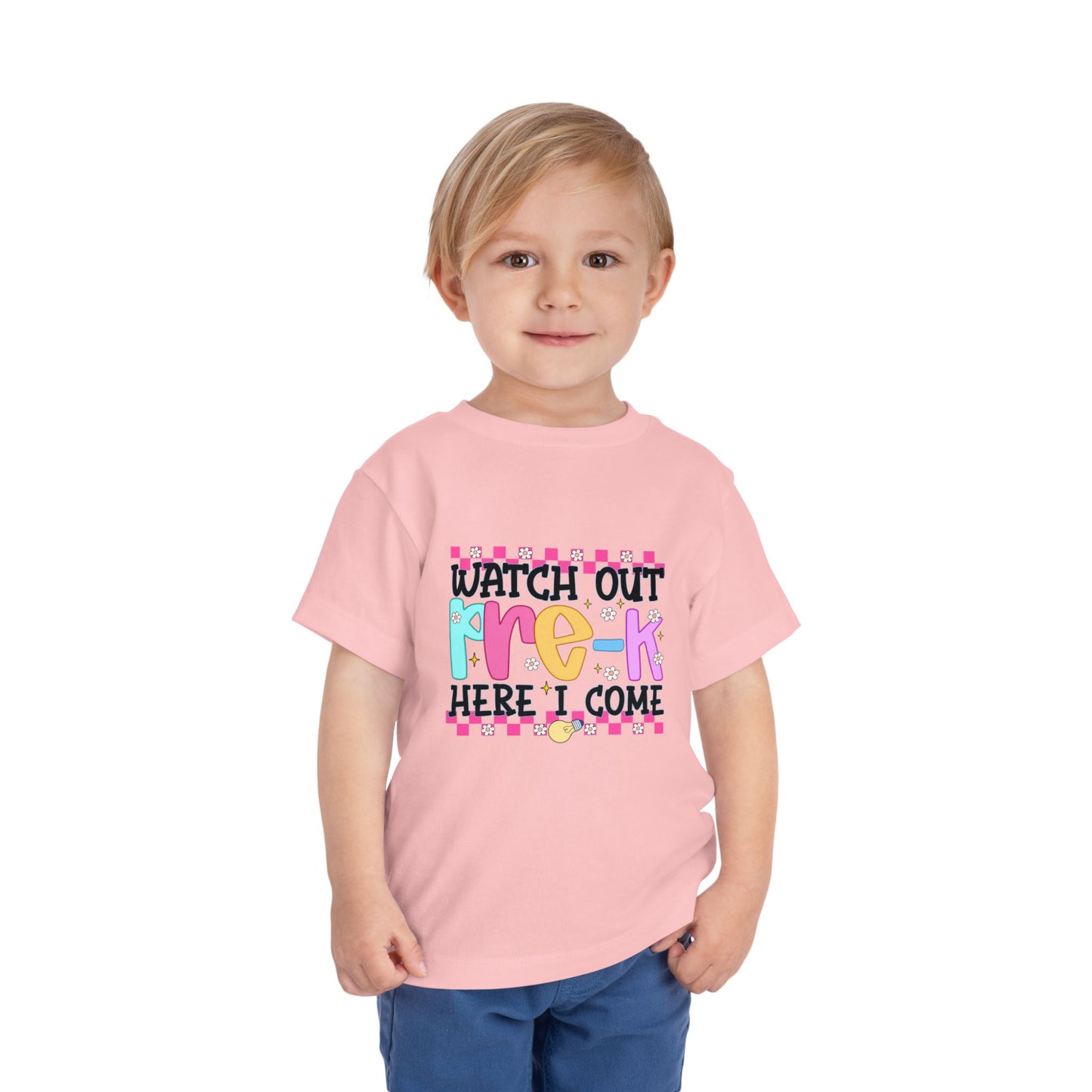 Watch Out Pre-K Shirt - Cute Toddler Back to School Tee, Preschool Here I Come Shirt for Kids, Colorful First Day of Pre-K Outfit