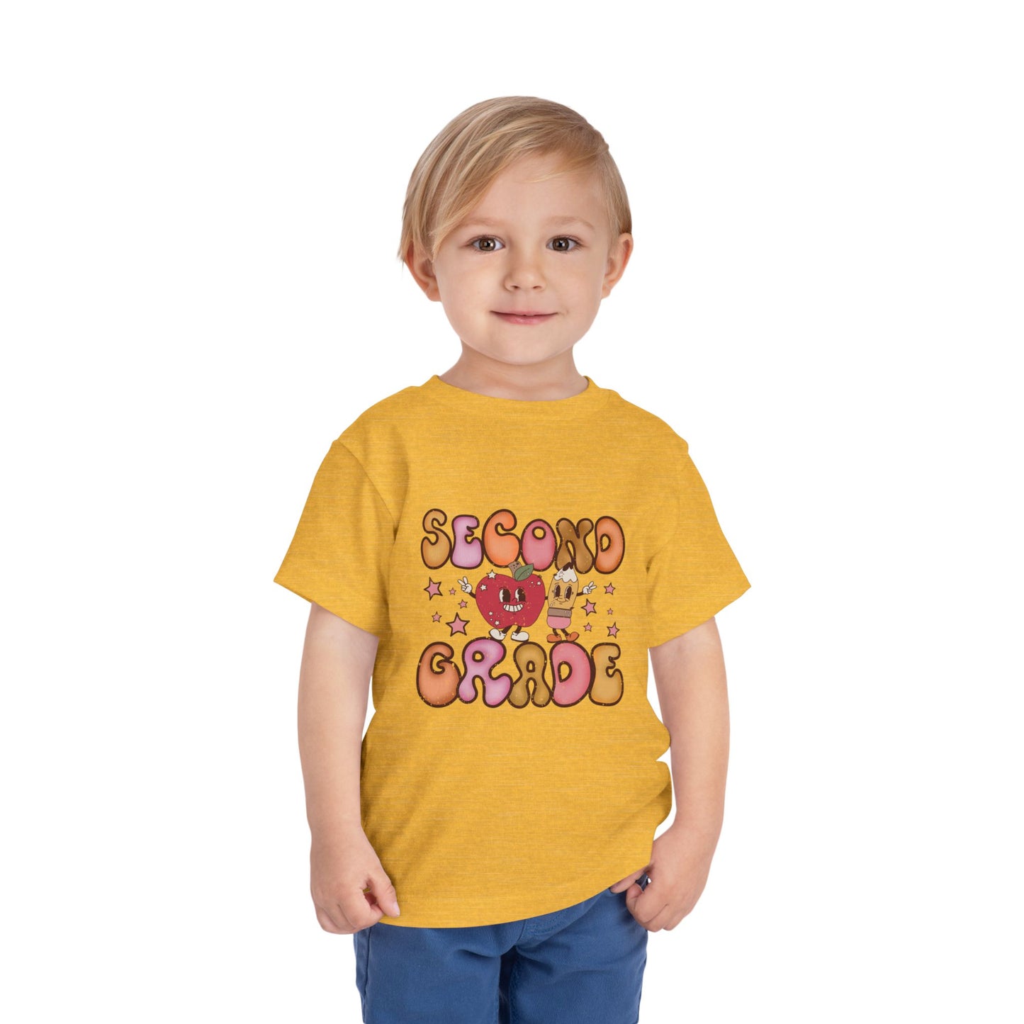 Second Grade Bubble Letters T-Shirt | Cute Retro Kawaii Back to School Kids Tee