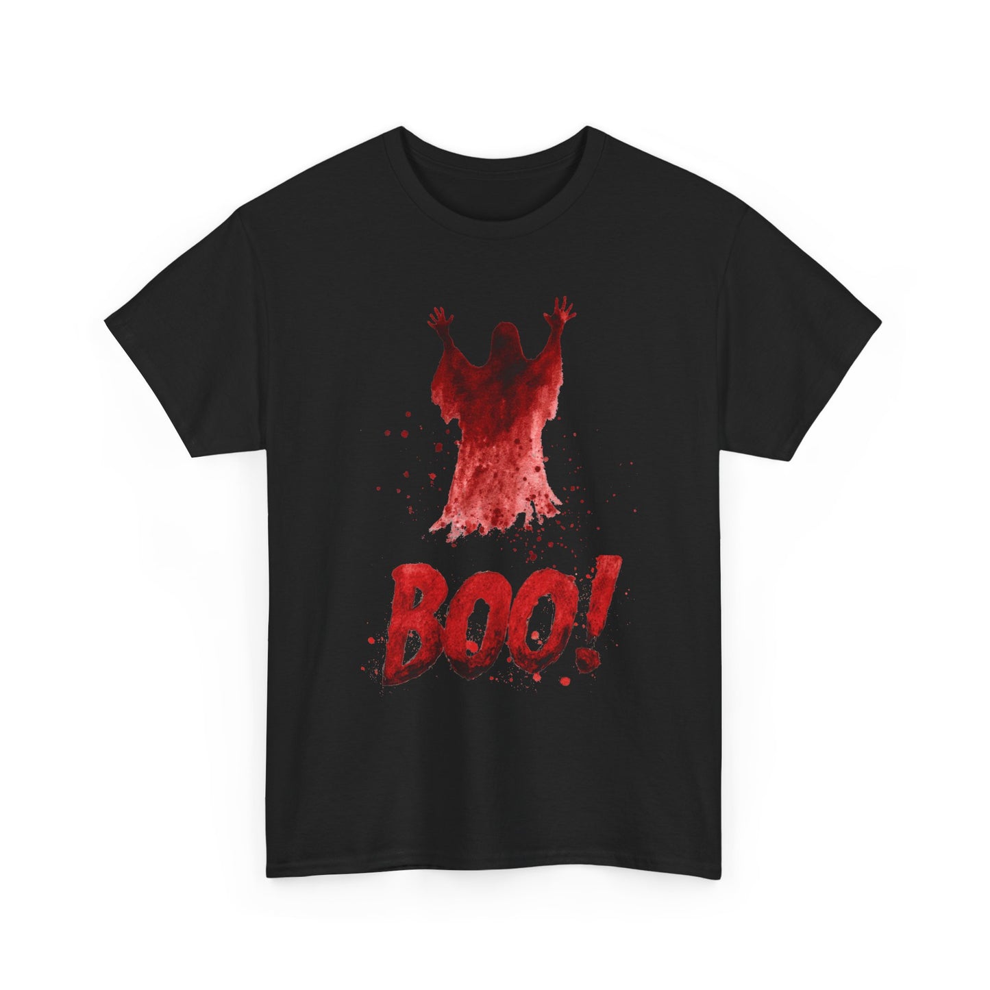 Boo Ghost Halloween T-Shirt - Red Spirit Blood Splatter Horror Tee