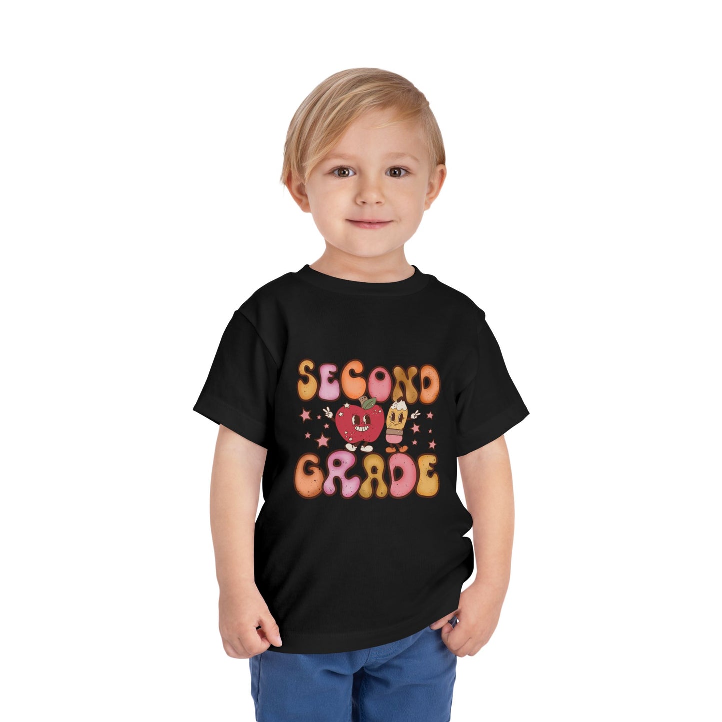 Second Grade Bubble Letters T-Shirt | Cute Retro Kawaii Back to School Kids Tee
