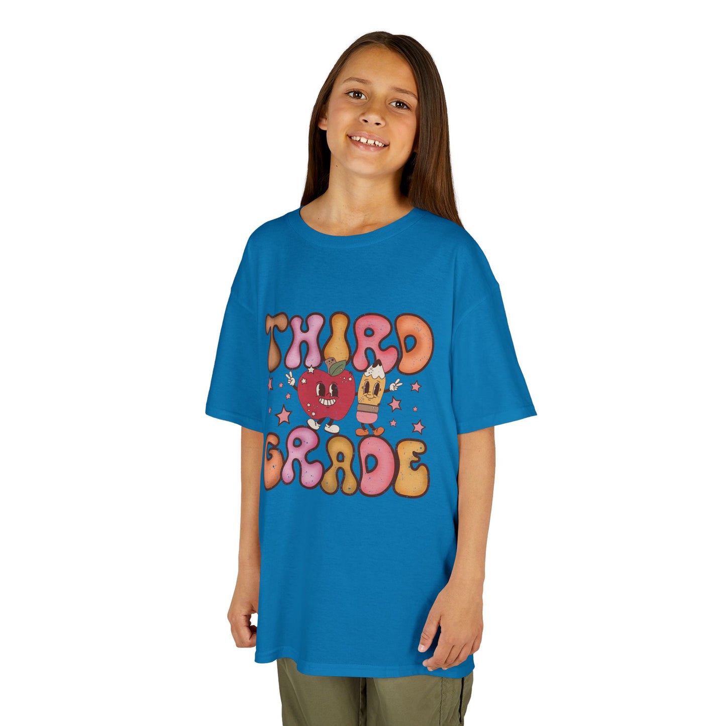 Third Grade Bubble Letters T-Shirt | Cute Retro Back to School Kids Tee