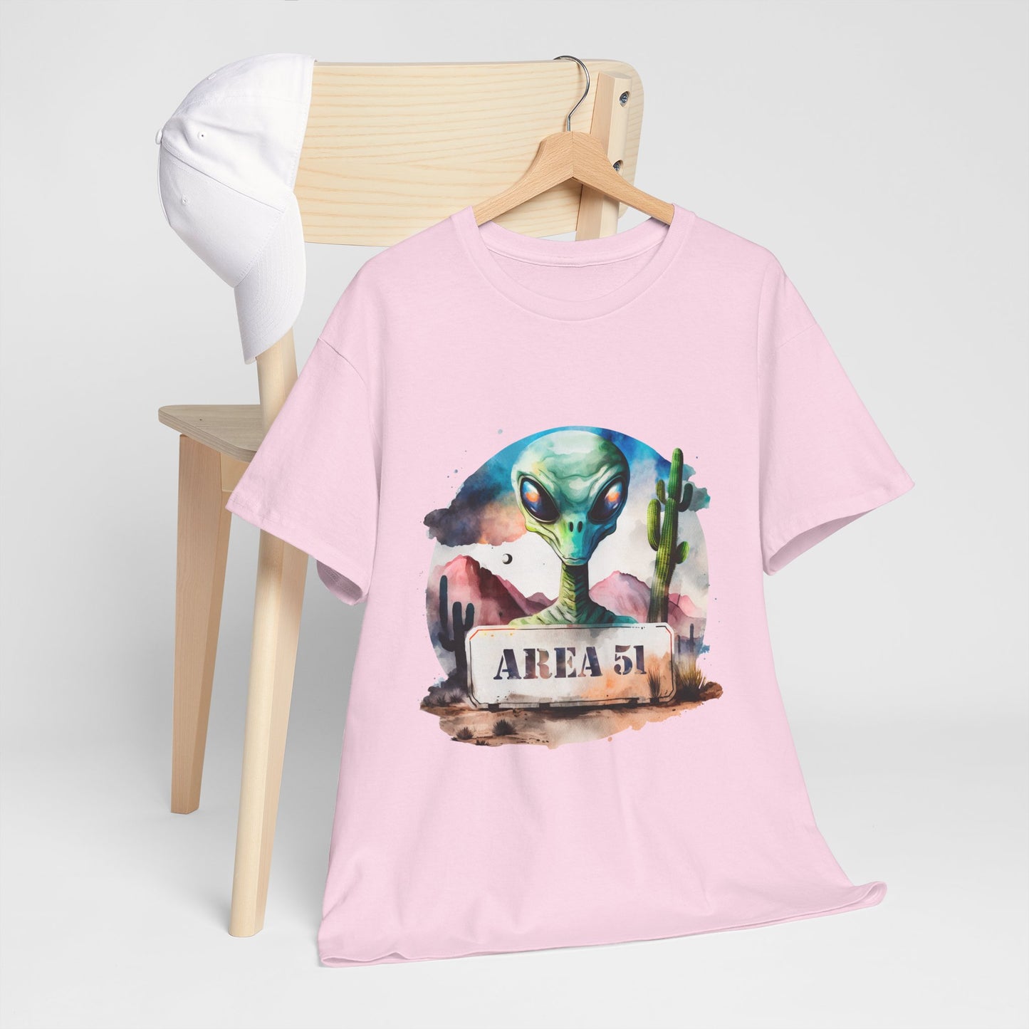 Area 51 Alien Shirt - Watercolor UFO Desert Tee, Roswell Sci-Fi Aesthetic T-Shirt