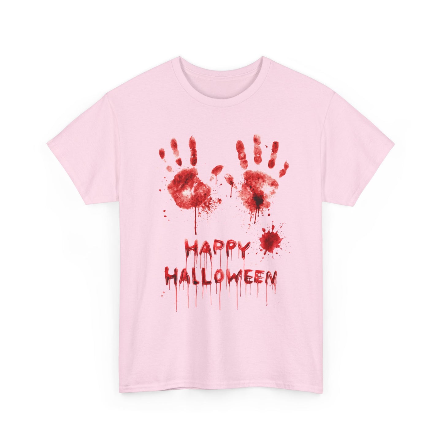 Happy Halloween Blood Handprints T-Shirt - Dripping Horror Tee