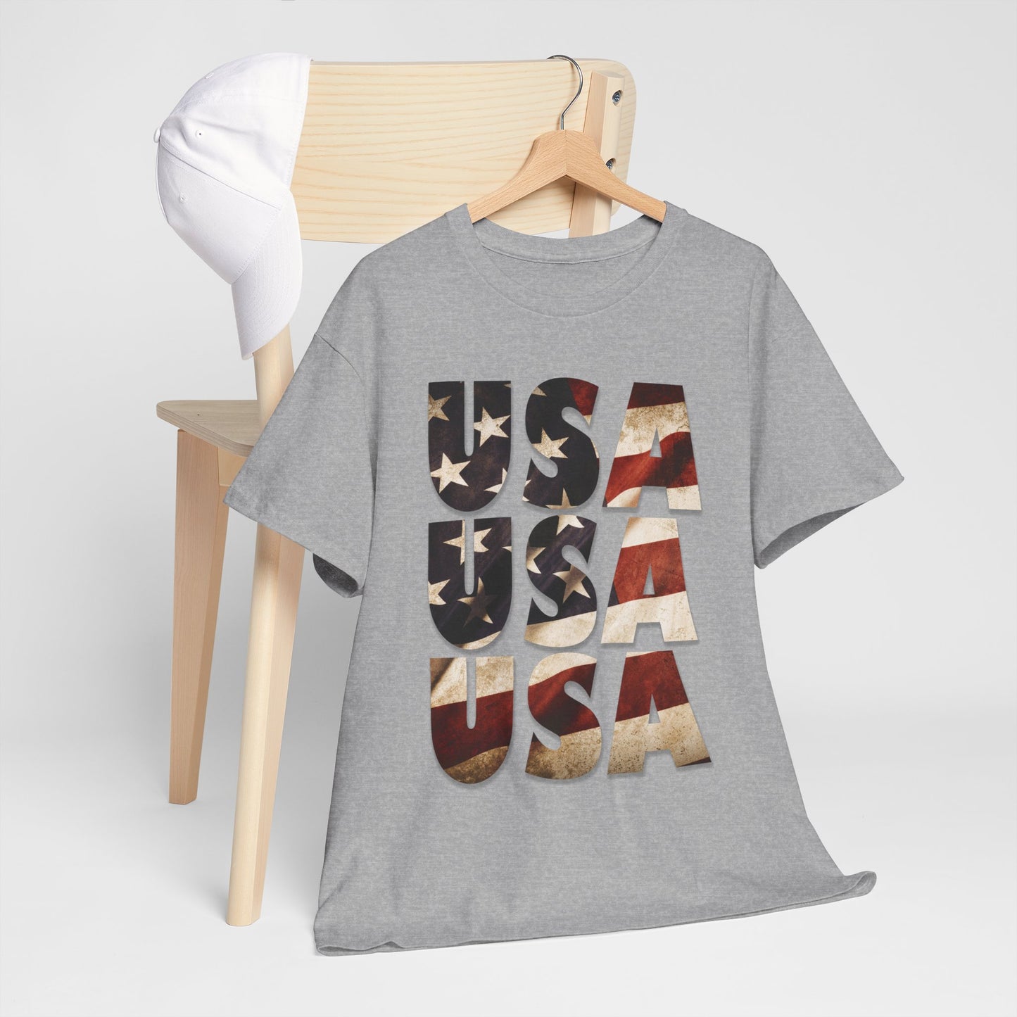 Vintage USA Flag T-Shirt - Distressed American Flag 4th of July Tee