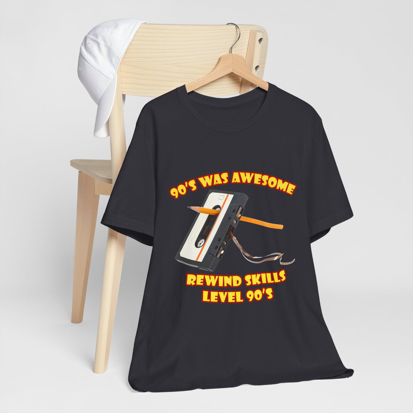 Rewind Skills Level 90er T-Shirt - Kassette mit Bleistift