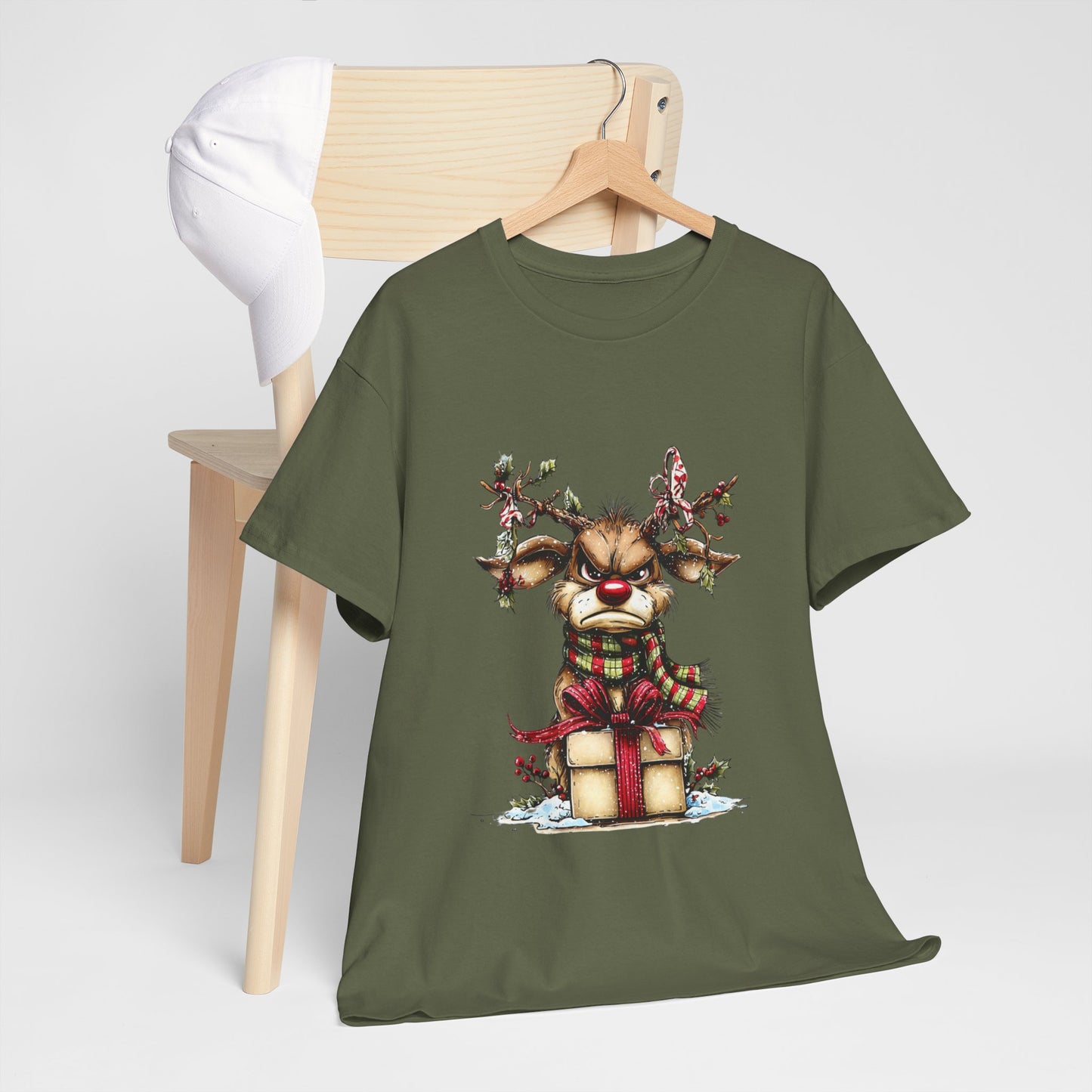 Grumpy Reindeer Gift Box Christmas T-Shirt