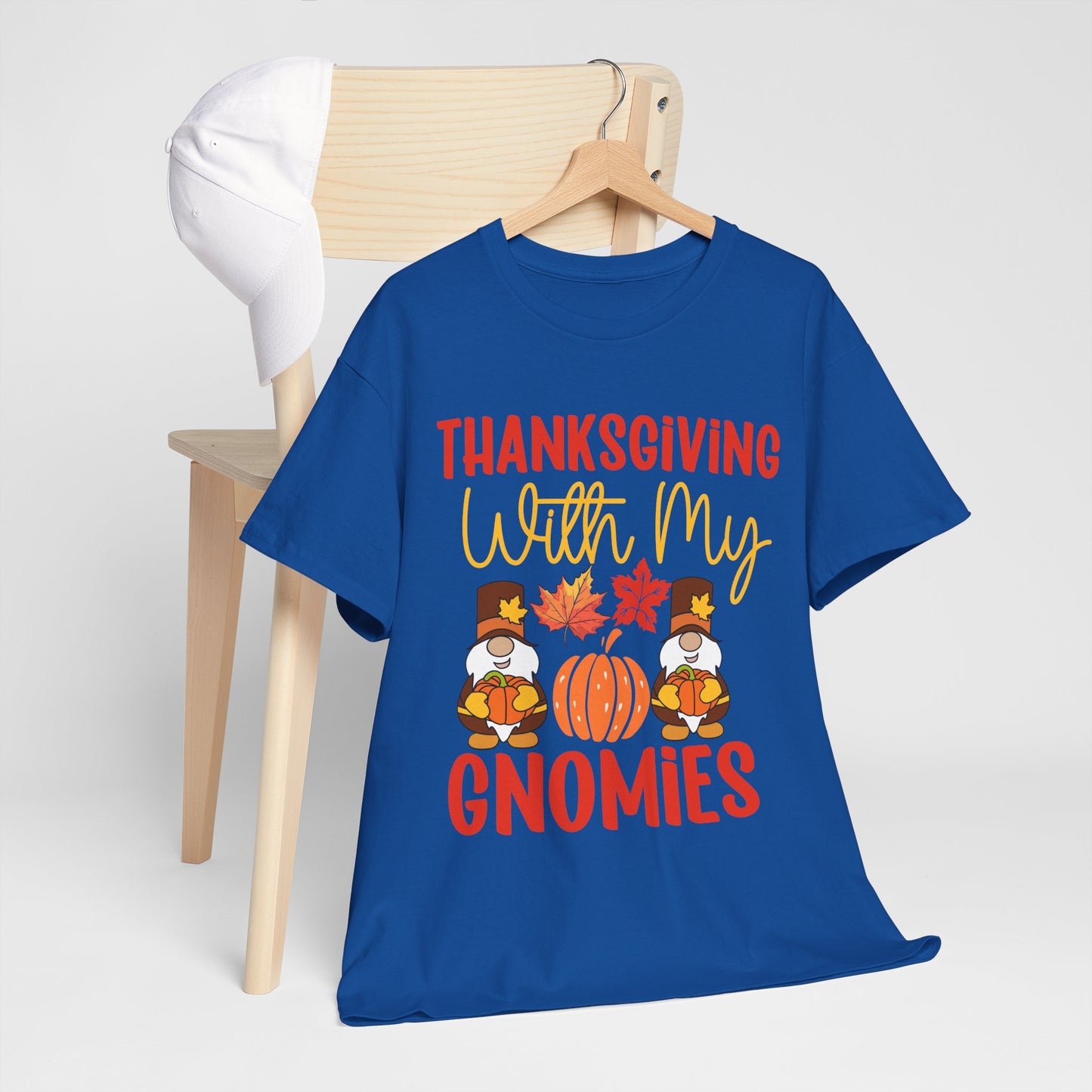 Thanksgiving With My Gnomies T-Shirt - Cute Fall Gnome Family Tee