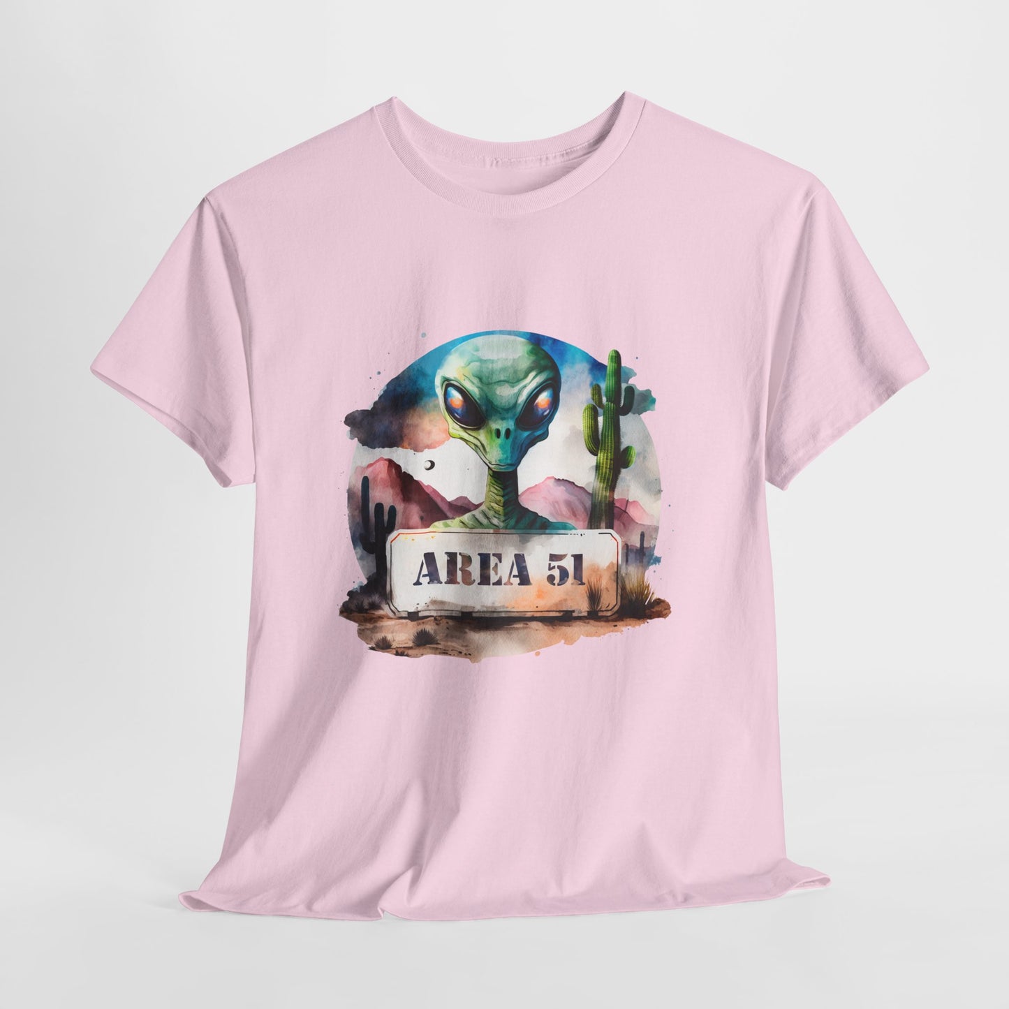 Area 51 Alien Shirt - Watercolor UFO Desert Tee, Roswell Sci-Fi Aesthetic T-Shirt