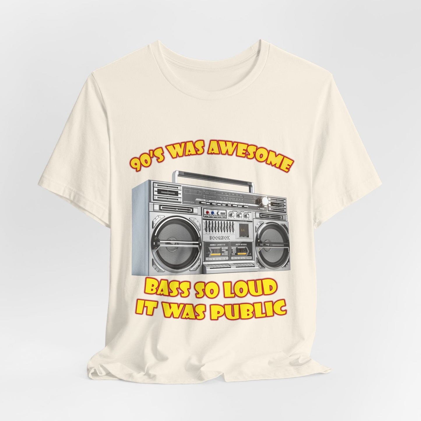 Bass So Loud It Was Public T-Shirt - Retro Boombox 90s Tee