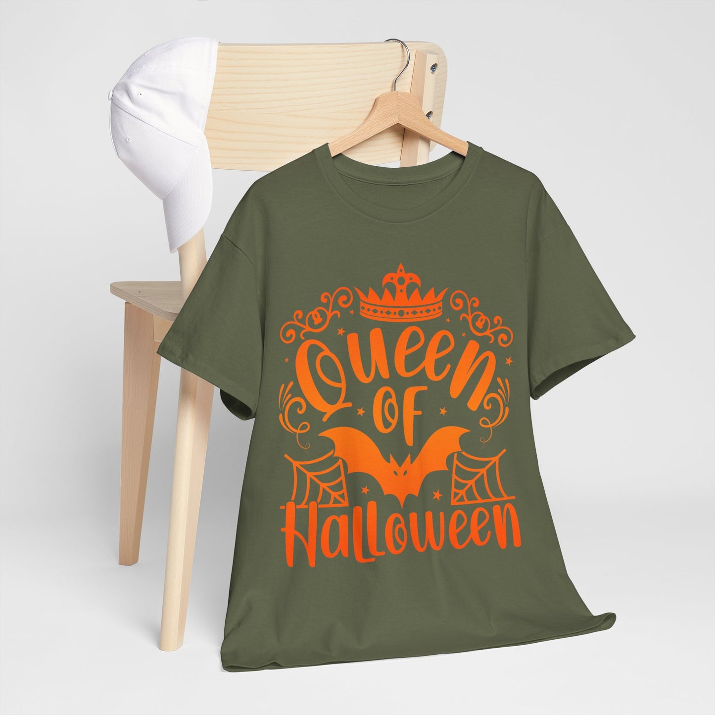 Queen of Halloween T-Shirt - Gothic Spider Web Crown Tee