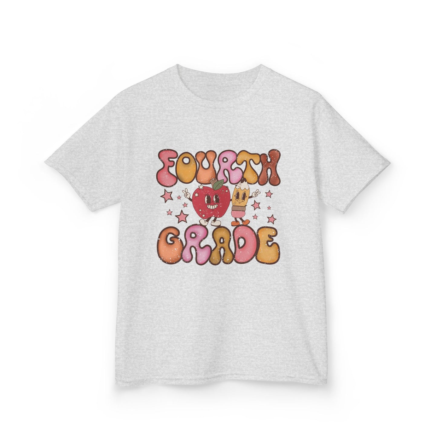Fourth Grade Bubble Letters T-Shirt | Retro Kawaii Back to School Kids Tee