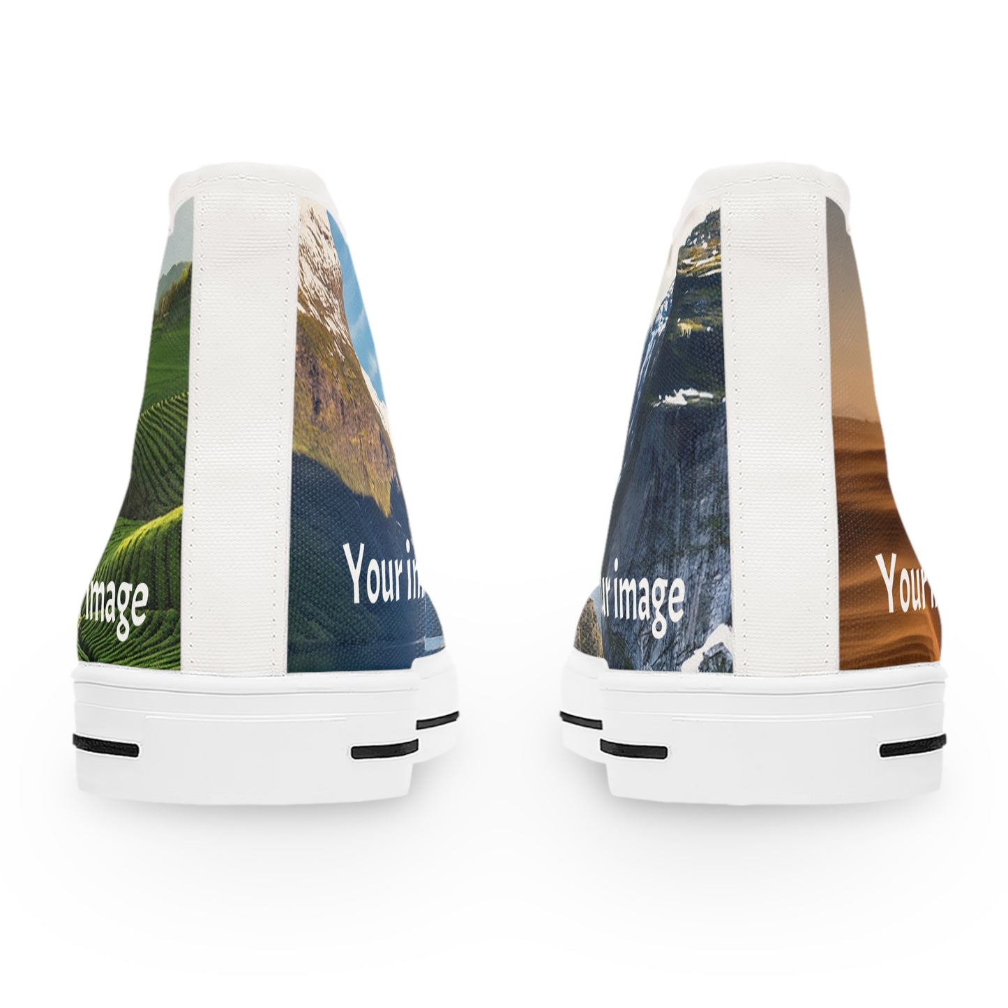 Womens High-Top Photo Sneakers - Personalized Picture Shoes for Her, Absolutely Awesome Custom Artwork on Each Panel