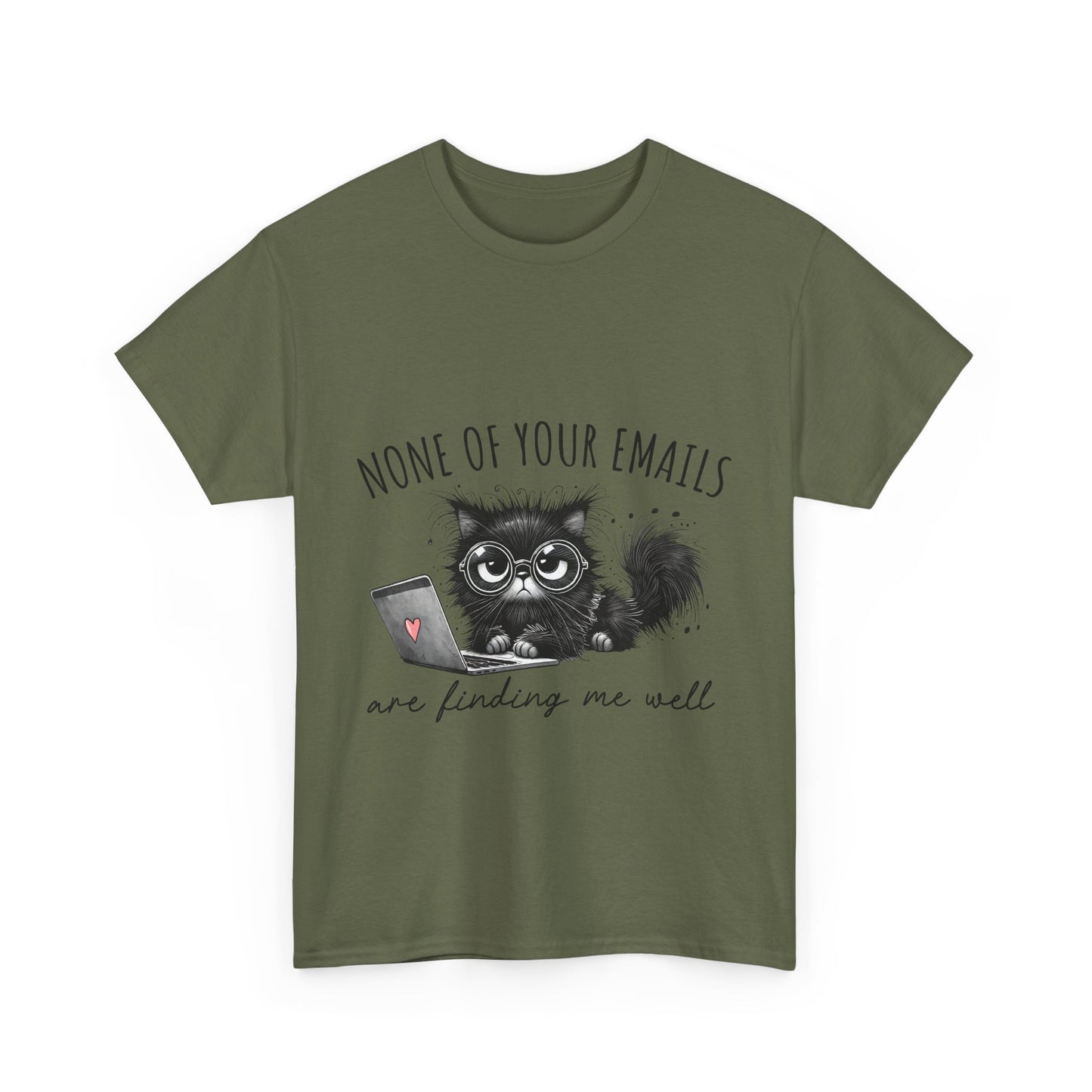Work From Home Grumpy Cat T-Shirt - None of Your Emails Tee