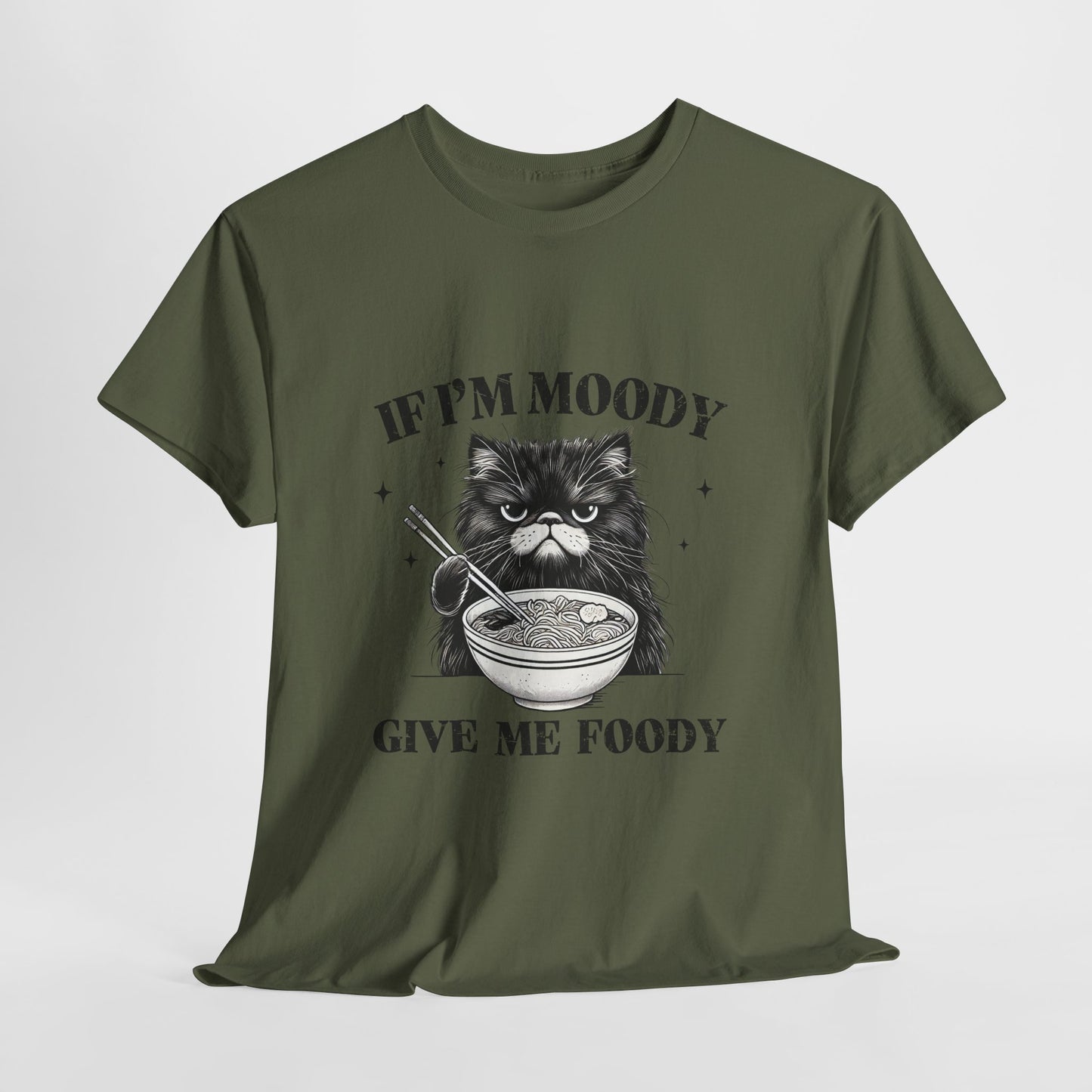 Grumpy Ramen Cat T-Shirt - Moody Kitty Noodles Tee