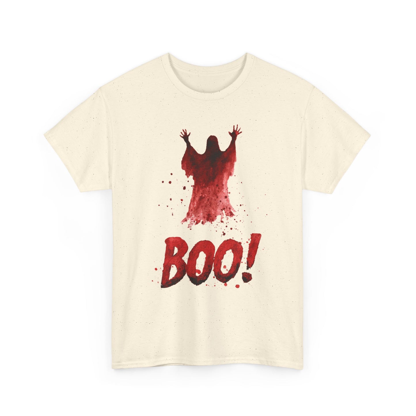 Boo Ghost Halloween T-Shirt - Red Spirit Blood Splatter Horror Tee
