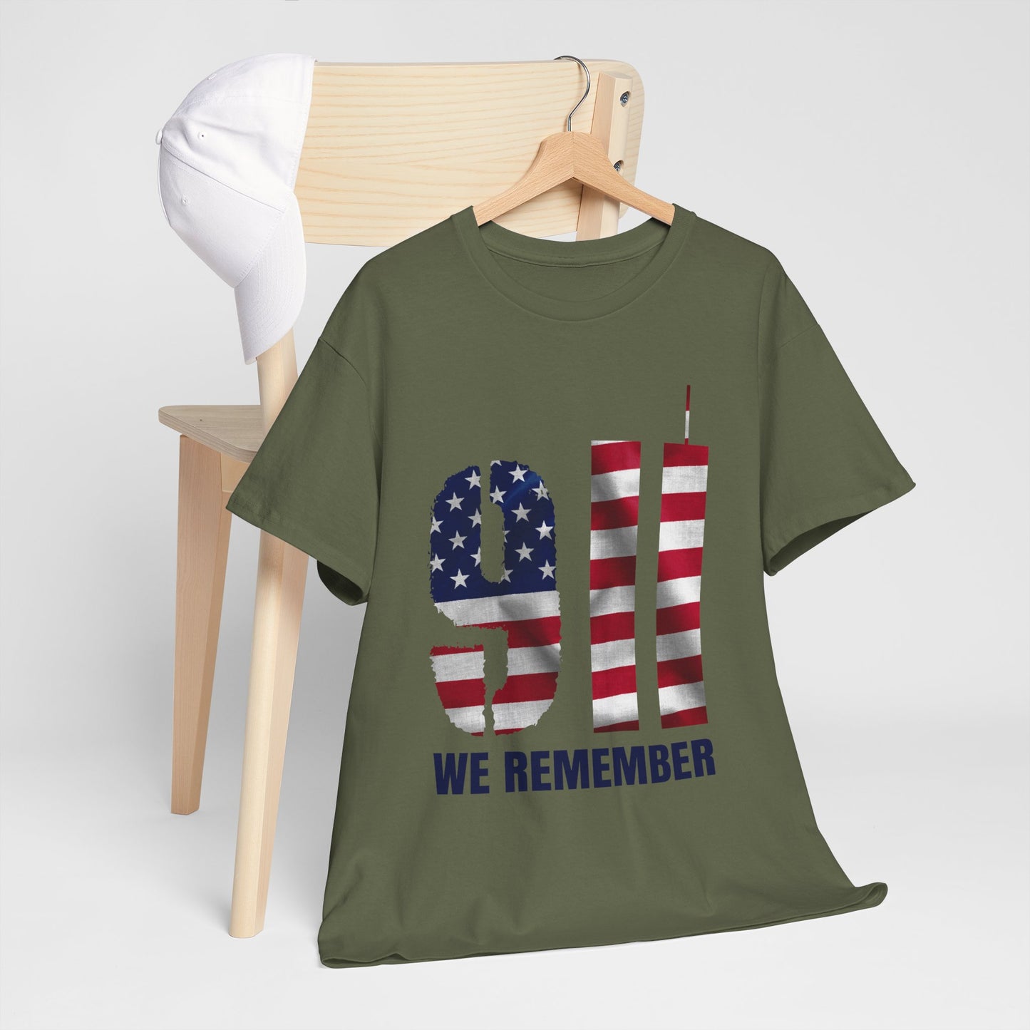 9/11 We Remember T-Shirt - American Flag Twin Towers Memorial Tee