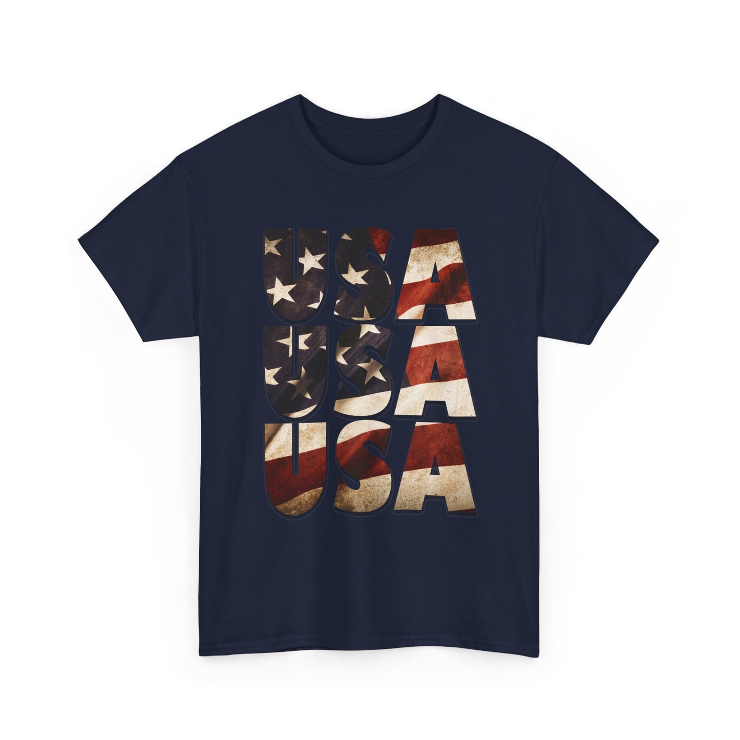 Vintage USA Flag T-Shirt - Distressed American Flag 4th of July Tee