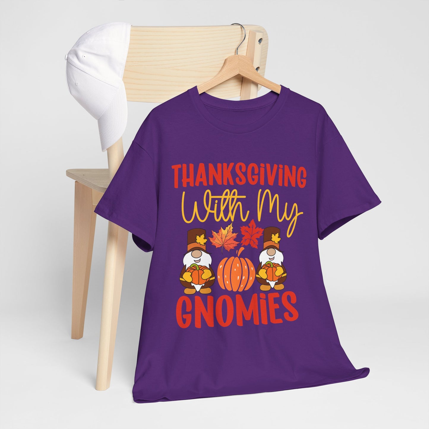 Thanksgiving With My Gnomies T-Shirt - Cute Fall Gnome Family Tee