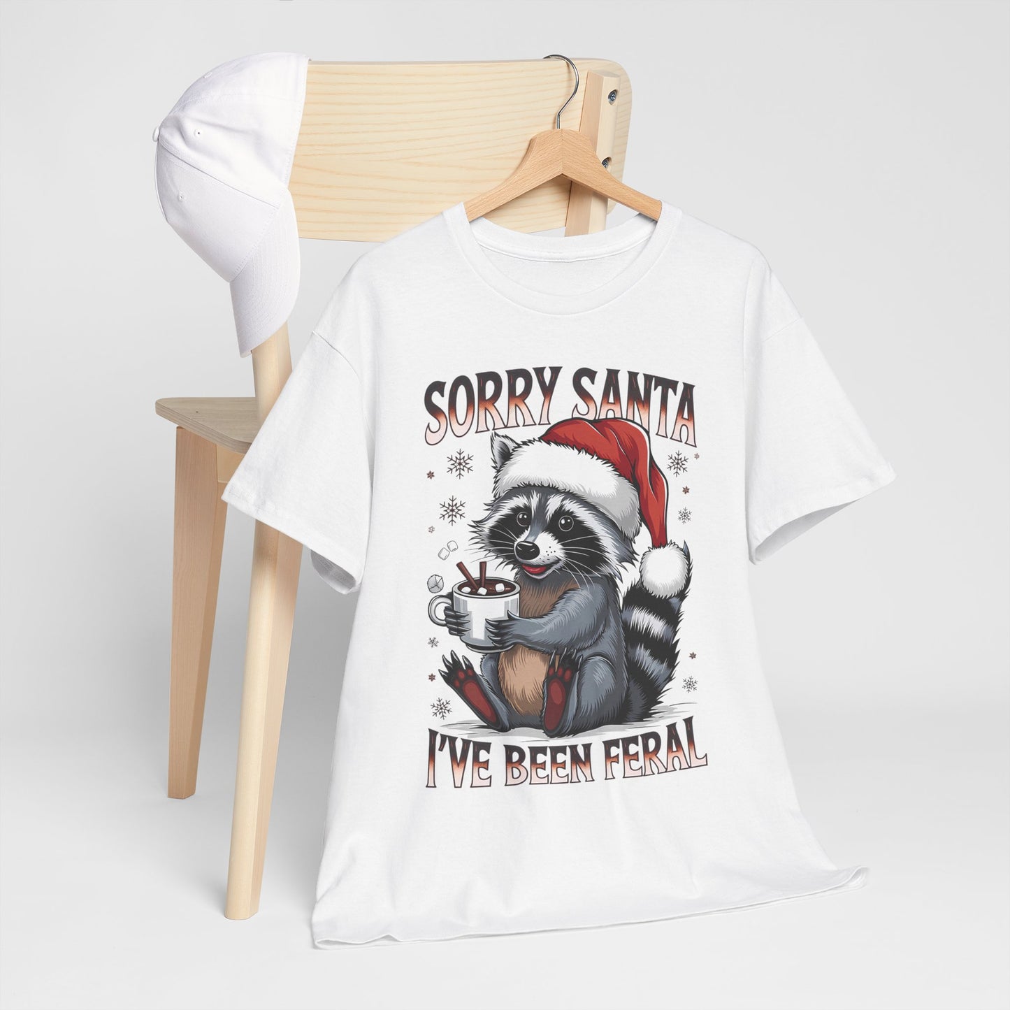 Sorry Santa I've Been Feral Shirt - Funny Raccoon Christmas Tee