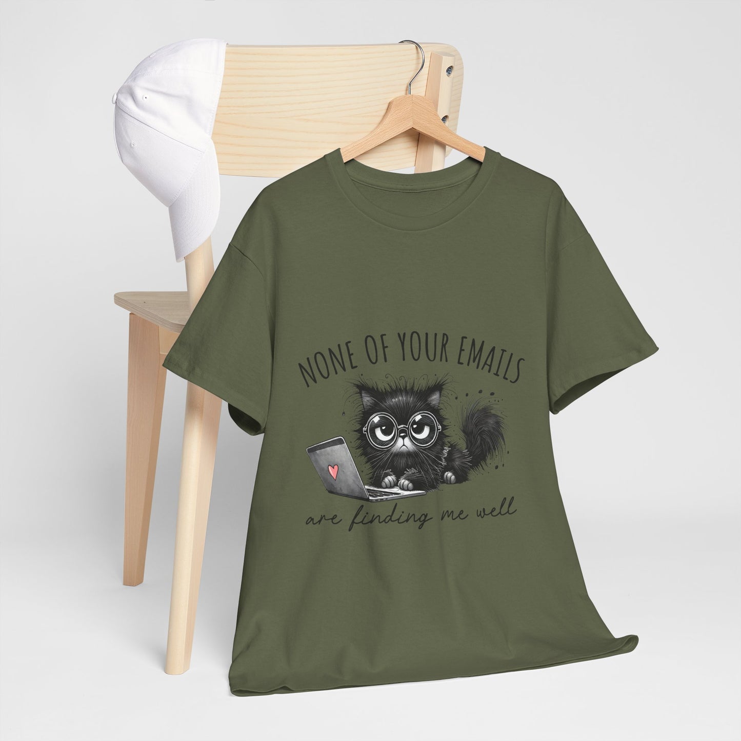Work From Home Grumpy Cat T-Shirt - None of Your Emails Tee