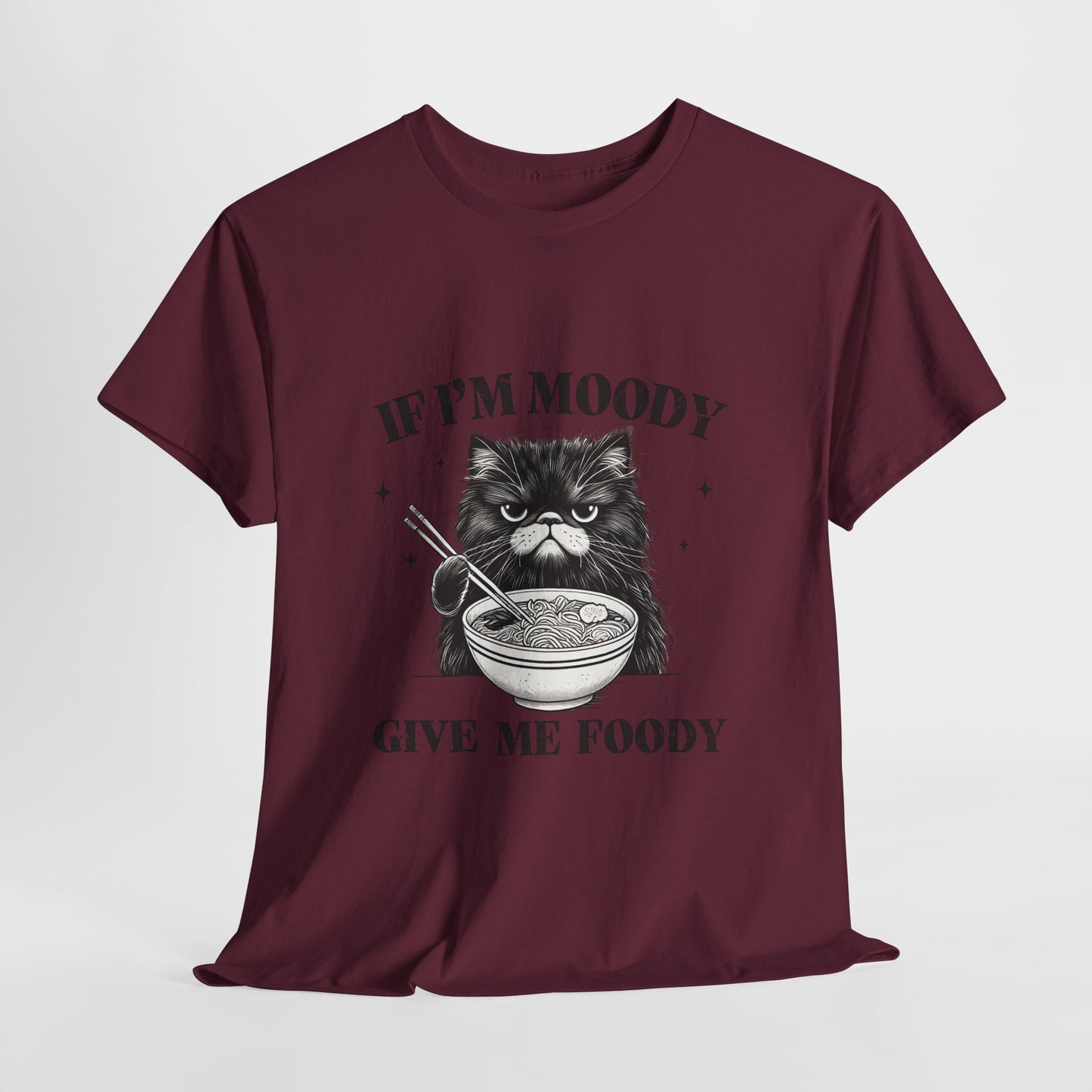 Grumpy Ramen Cat T-Shirt - Moody Kitty Noodles Tee