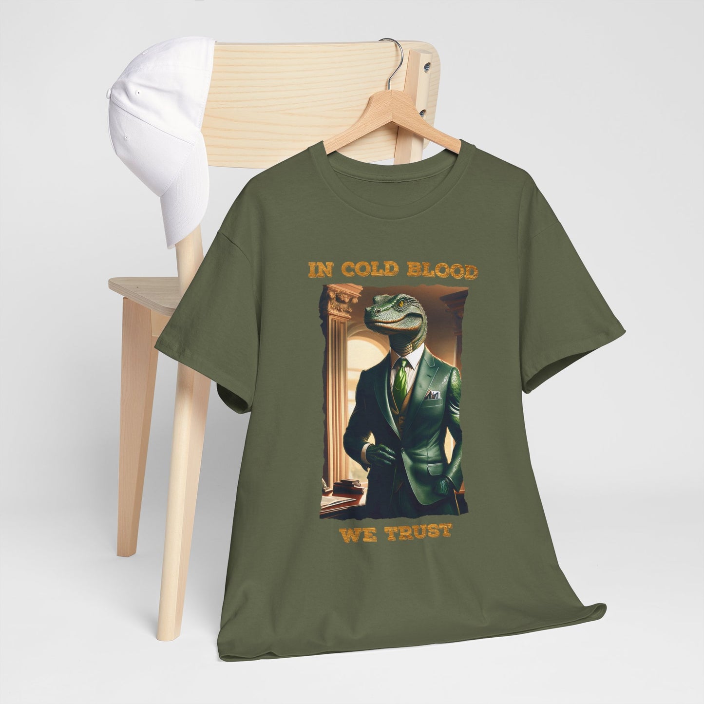 In Cold Blood We Trust Shirt - Reptilian Meme Political Satire Tee