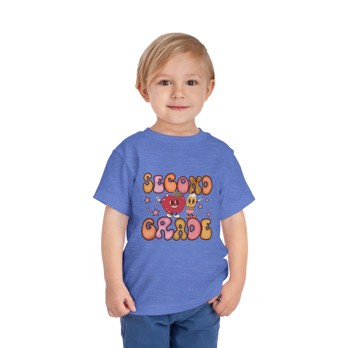Second Grade Bubble Letters T-Shirt | Cute Retro Kawaii Back to School Kids Tee