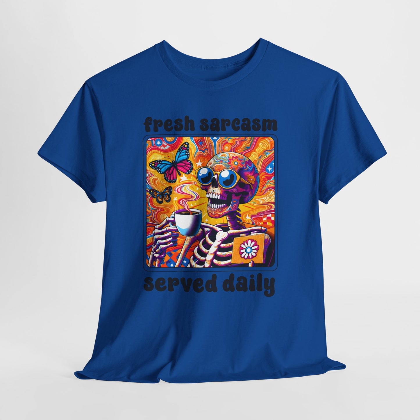 Psychedelic Coffee Skeleton T-Shirt - Trippy Boho Butterfly Tee
