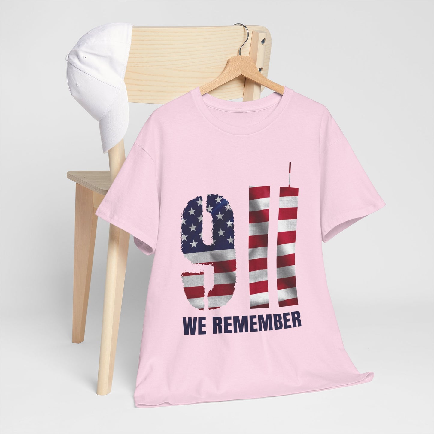 9/11 We Remember T-Shirt - American Flag Twin Towers Memorial Tee