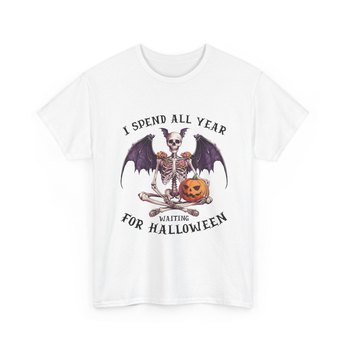 Koszulka z nietoperzowym szkieletem i dynią – gotycka koszulka na Halloween z dynią Jack-o-Lantern, upiorny prezent na święta dla kobiet i mężczyzn