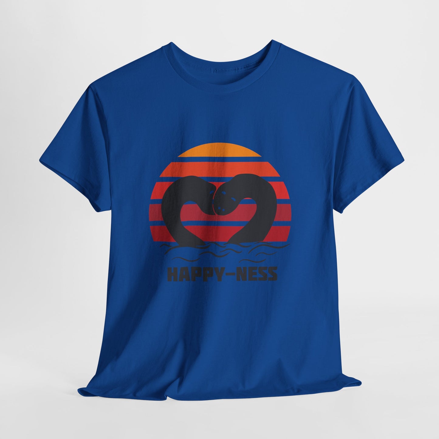 Happy-Ness Loch Ness Shirt - Cute Nessie Heart Retro Sunset Tee - Scotland Souvenir