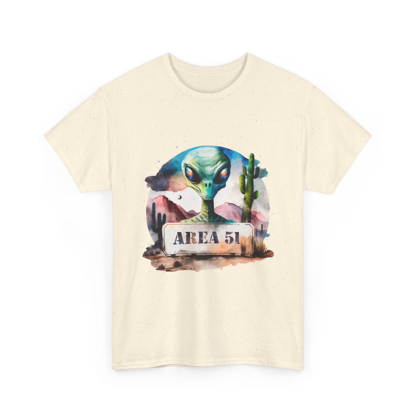 Area 51 Alien Shirt - Watercolor UFO Desert Tee, Roswell Sci-Fi Aesthetic T-Shirt