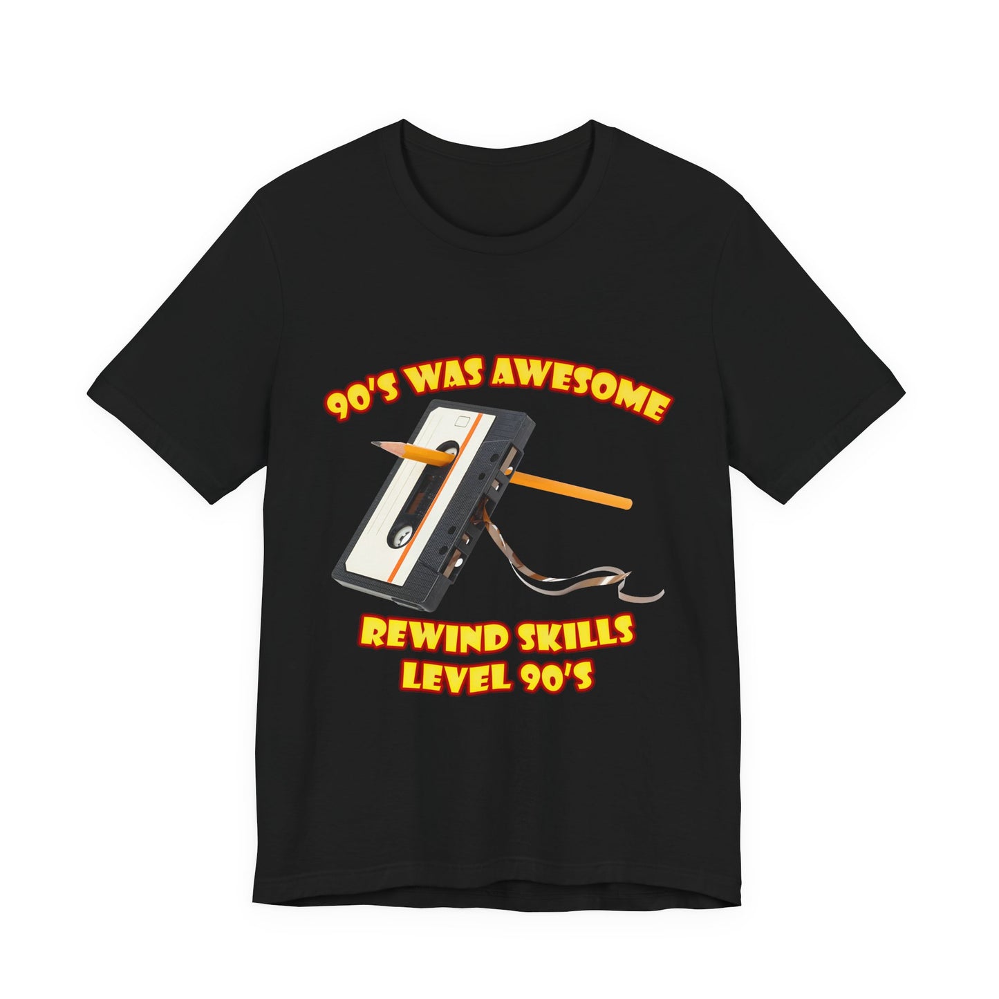 Rewind Skills Level 90er T-Shirt - Kassette mit Bleistift