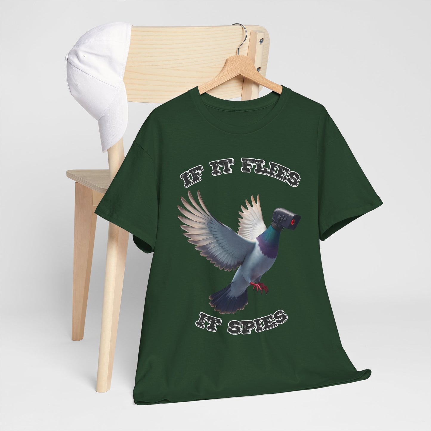 If It Flies It Spies Shirt - Pigeon Surveillance Meme Tee