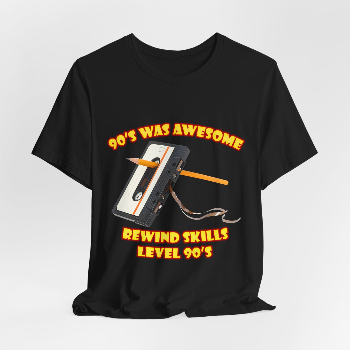 Rewind Skills Level 90er T-Shirt - Kassette mit Bleistift