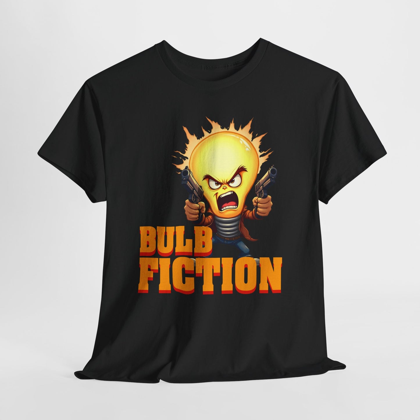 Bulb Fiction Shirt – Funny Movie Parody Tee, Pulp Fiction Lamp Cartoon t-Shirt