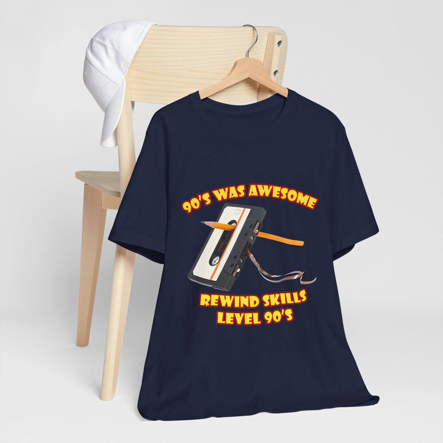 Rewind Skills Level 90er T-Shirt - Kassette mit Bleistift