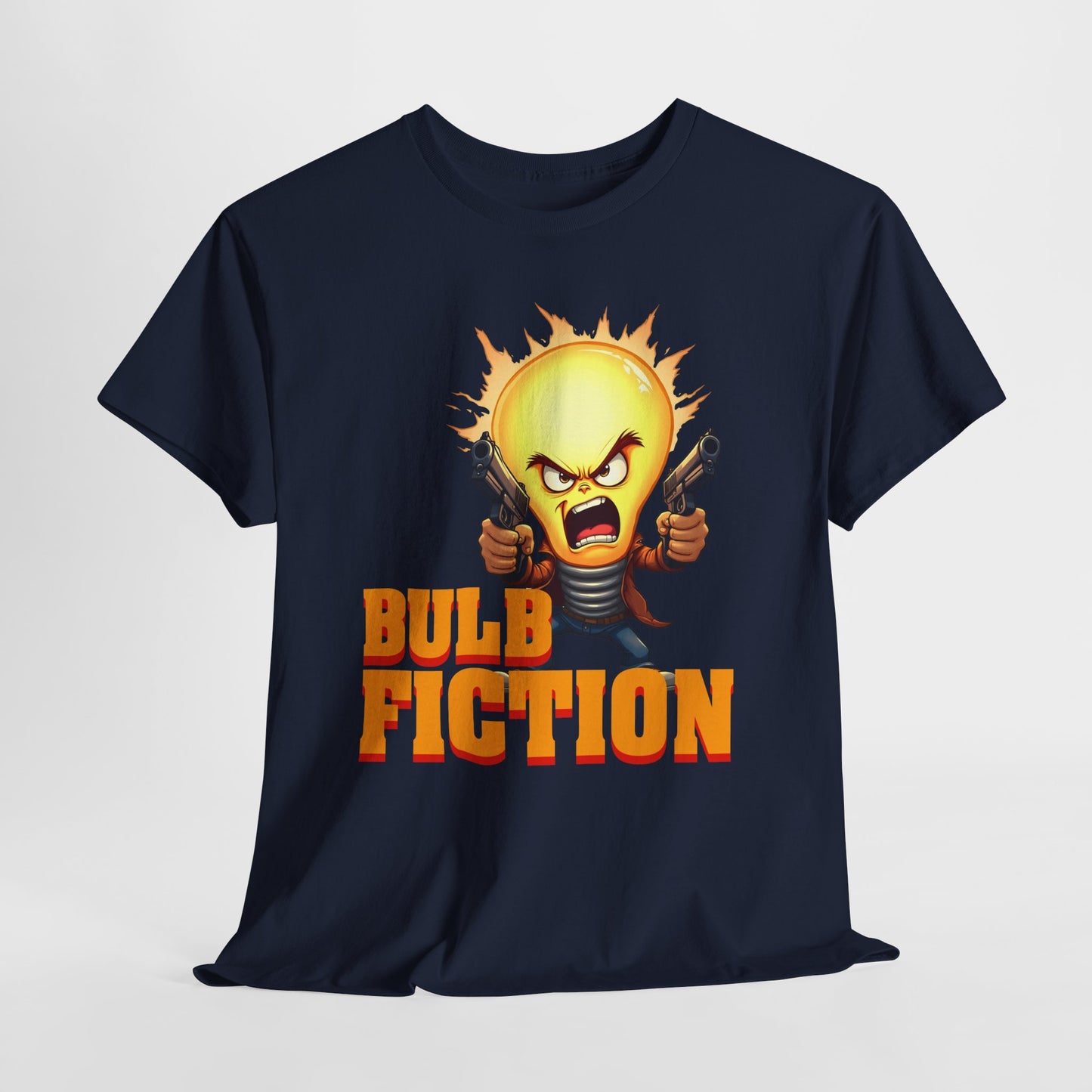Bulb Fiction Shirt – Funny Movie Parody Tee, Pulp Fiction Lamp Cartoon t-Shirt