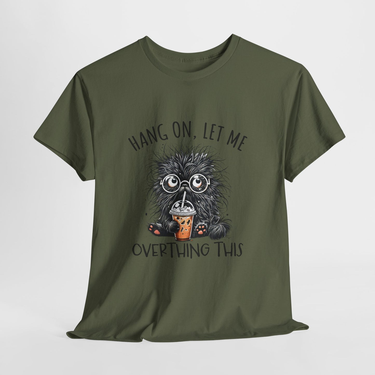 Overthinking Coffee Cat T-Shirt - Cute Nerdy Kawaii Tee