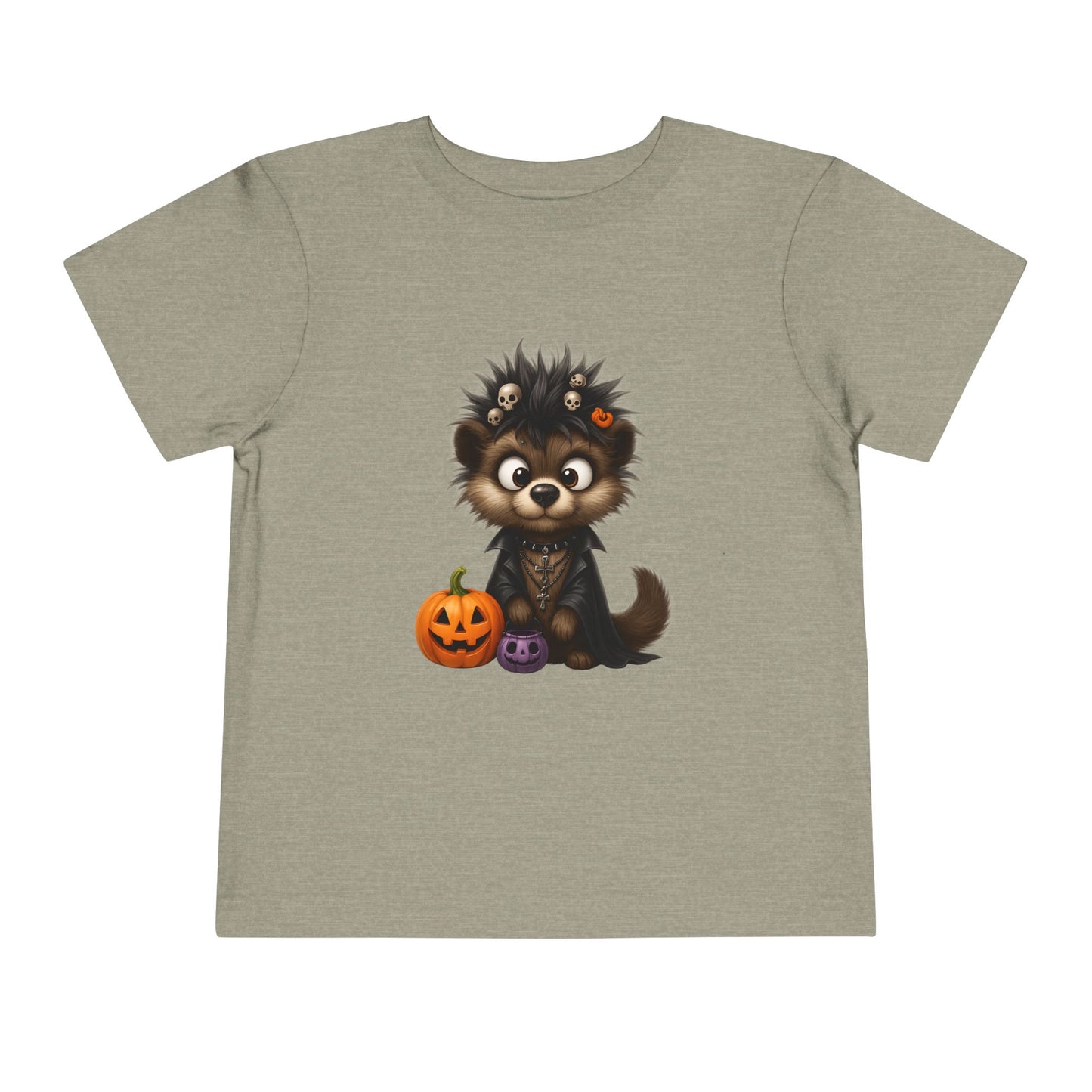 Goth Pup Kids Halloween T-Shirt - Puppy & Jack O' Lantern Toddler Tee