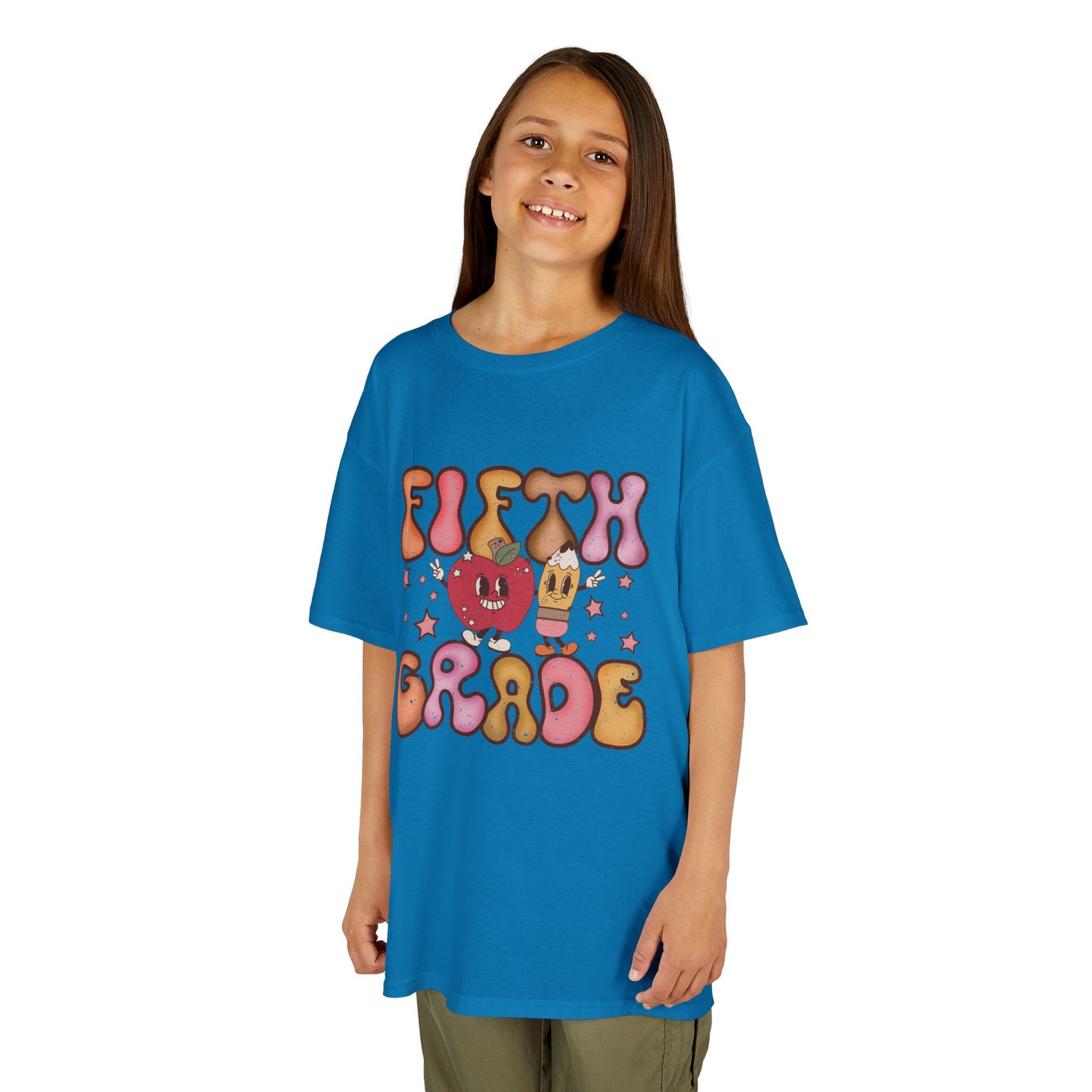 Fifth Grade Bubble Letters T-Shirt | Cute Retro Back to School Tee