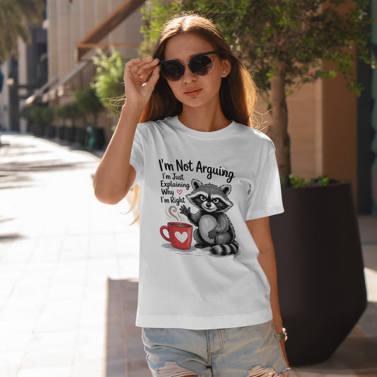 I'm Not Arguing Raccoon Coffee T-Shirt - Funny Caffeine Tee