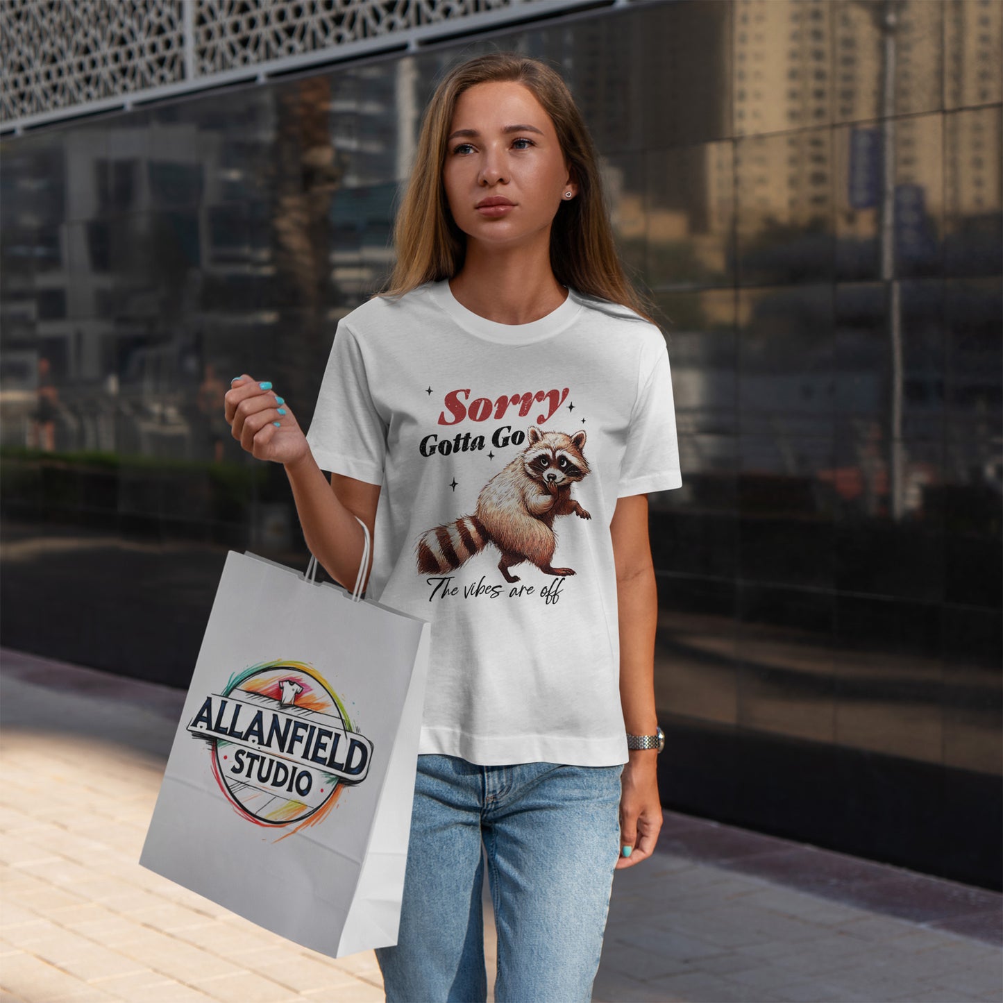 Sorry Raccoon T-Shirt - Cute Awkward Apology Tee