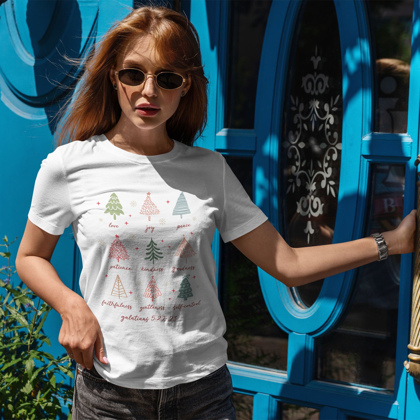Fruits of the Spirit Christmas T-Shirt - Galatians 5:22-23 Faith Tee